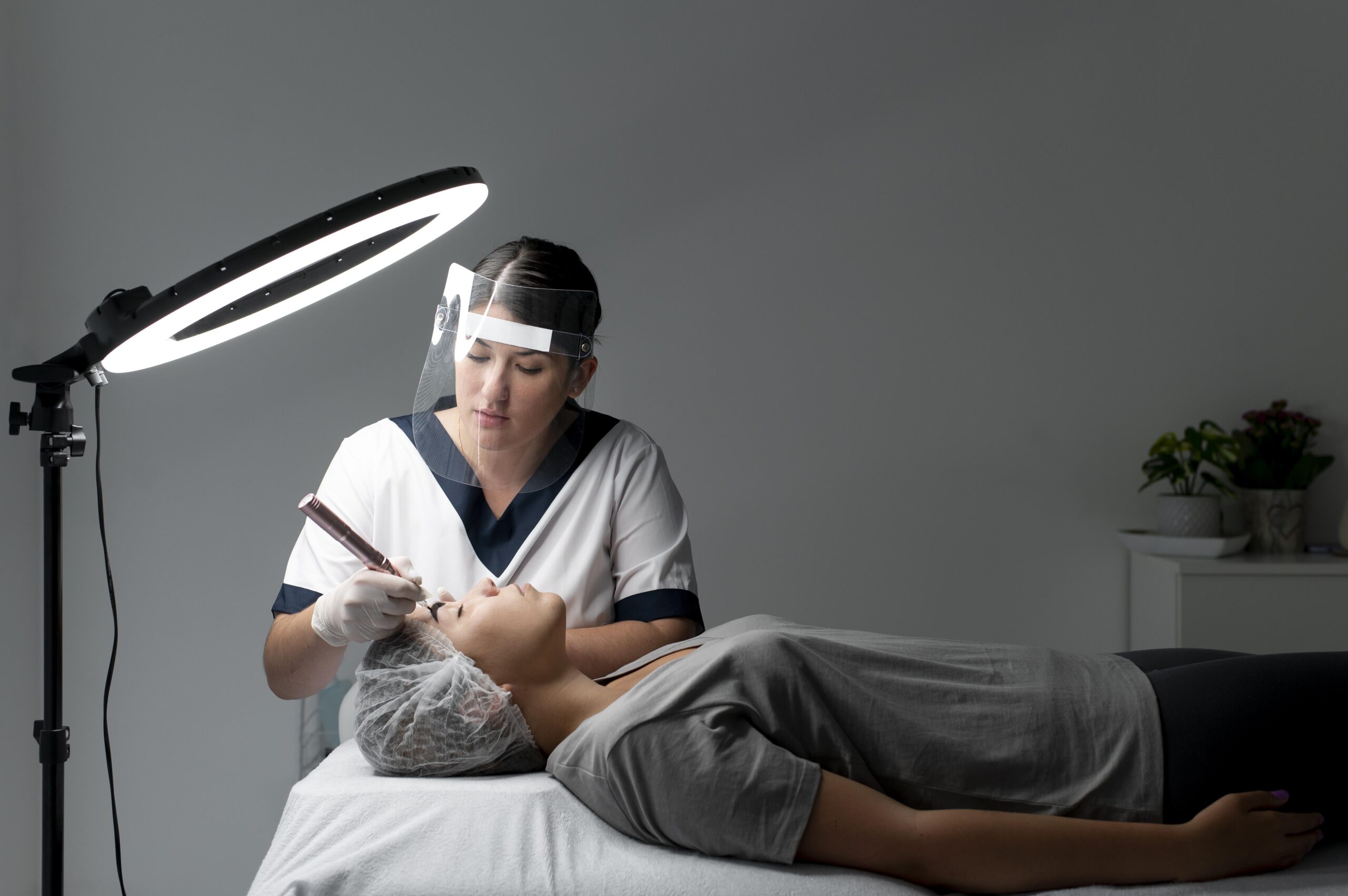 Professional facial treatment in skincare clinic
