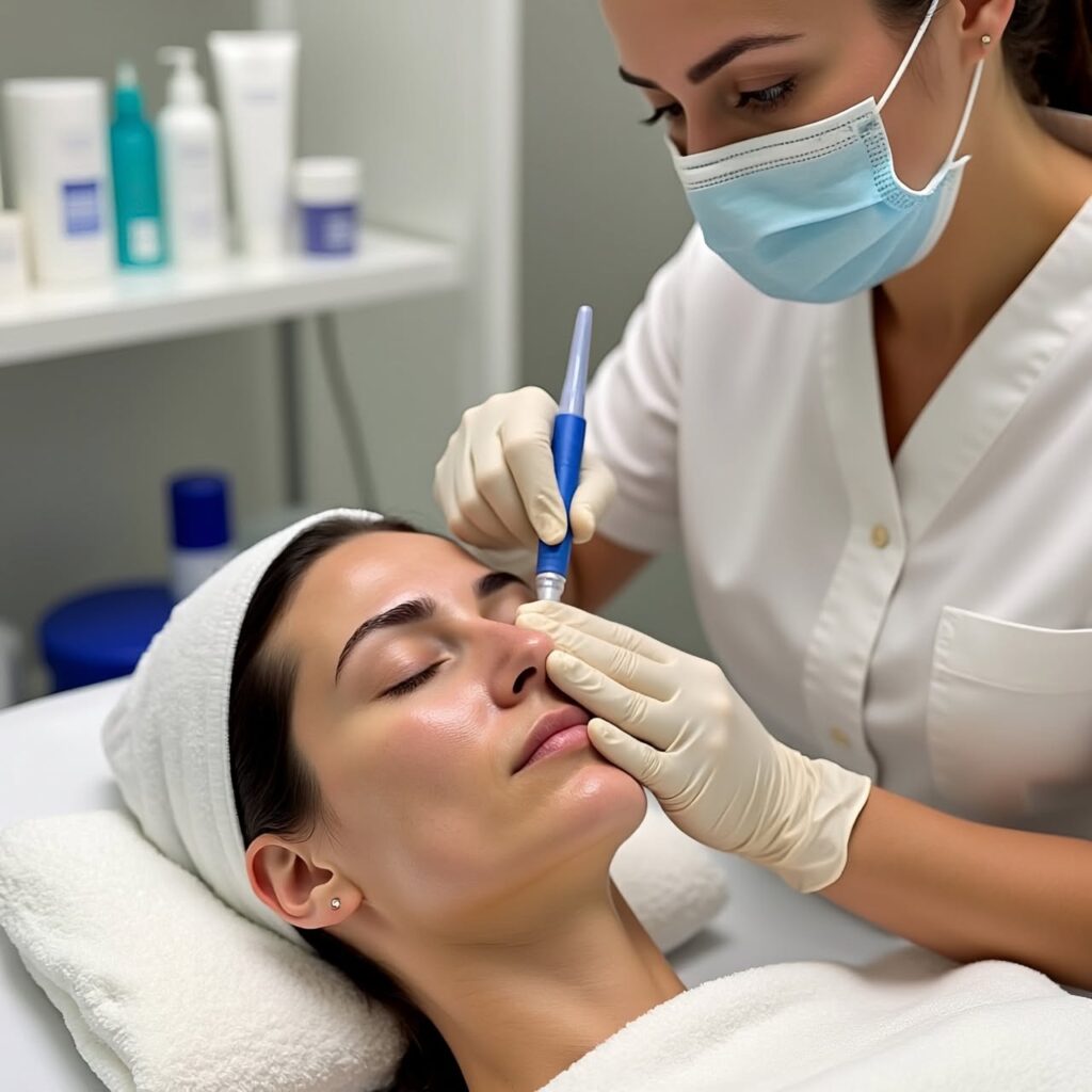 Professional facial extraction treatment in spa clinic