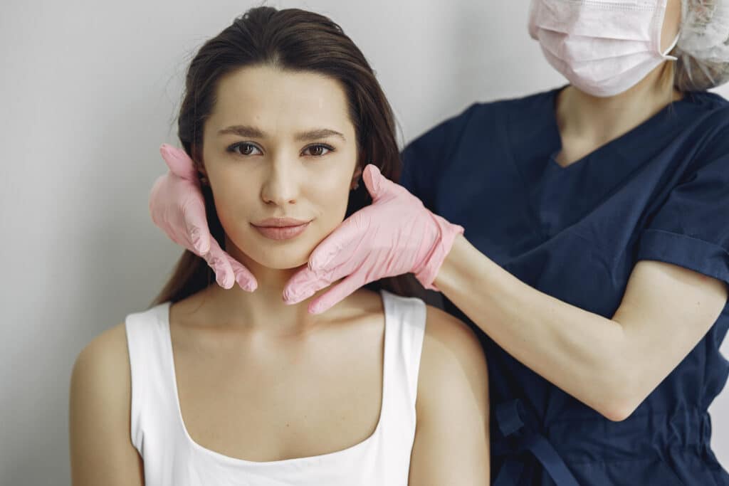 Cosmetology consultation with aesthetic professional in clinic