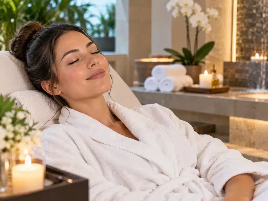 Woman relaxing during a spa treatment