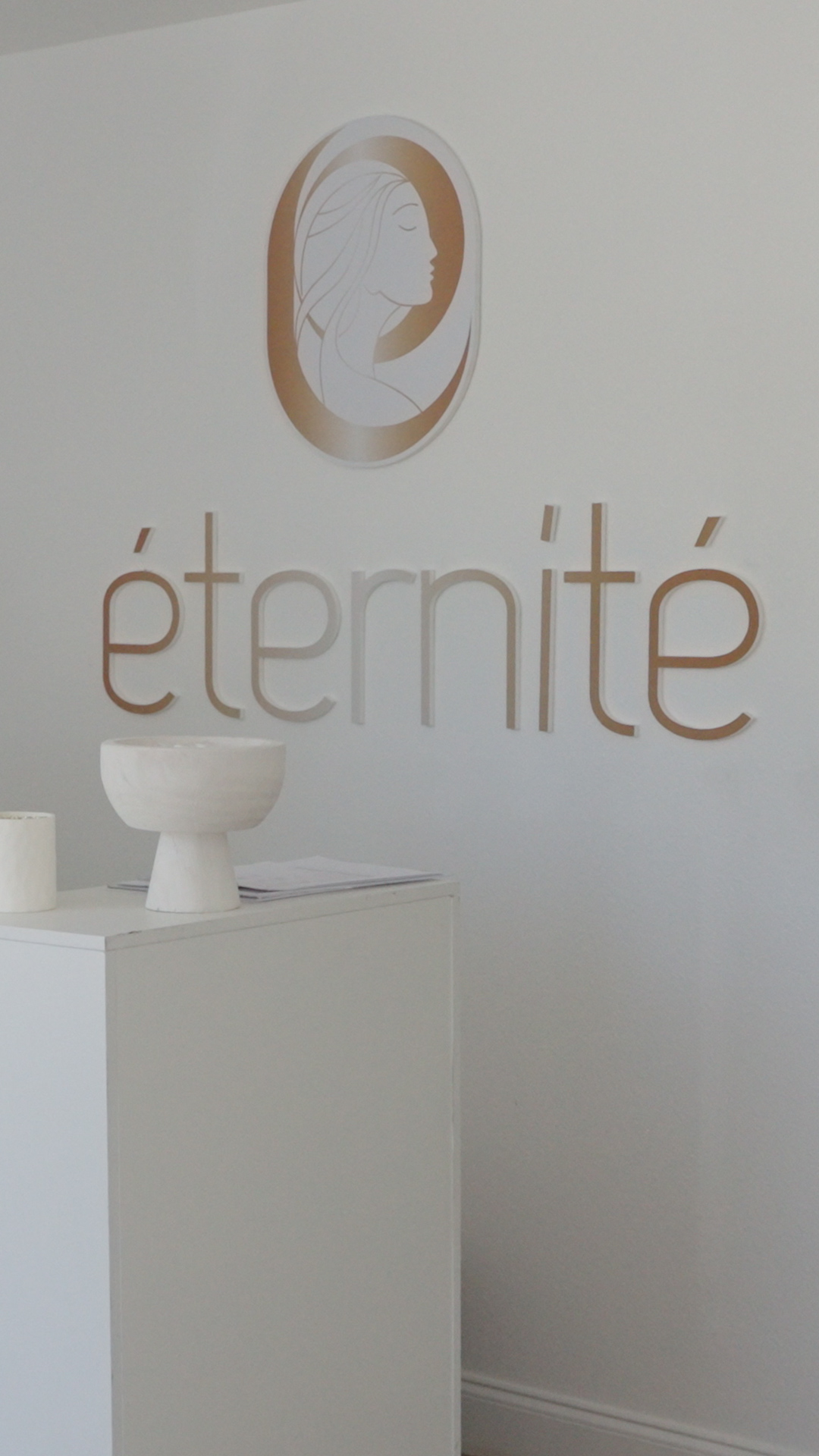 Eternite Spa branding wall